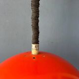 Big vintage red metal space age pendant lamp
