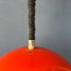 Big vintage red metal space age pendant lamp