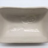 Slurry butter dish, with radish drawings. Signed "FG"