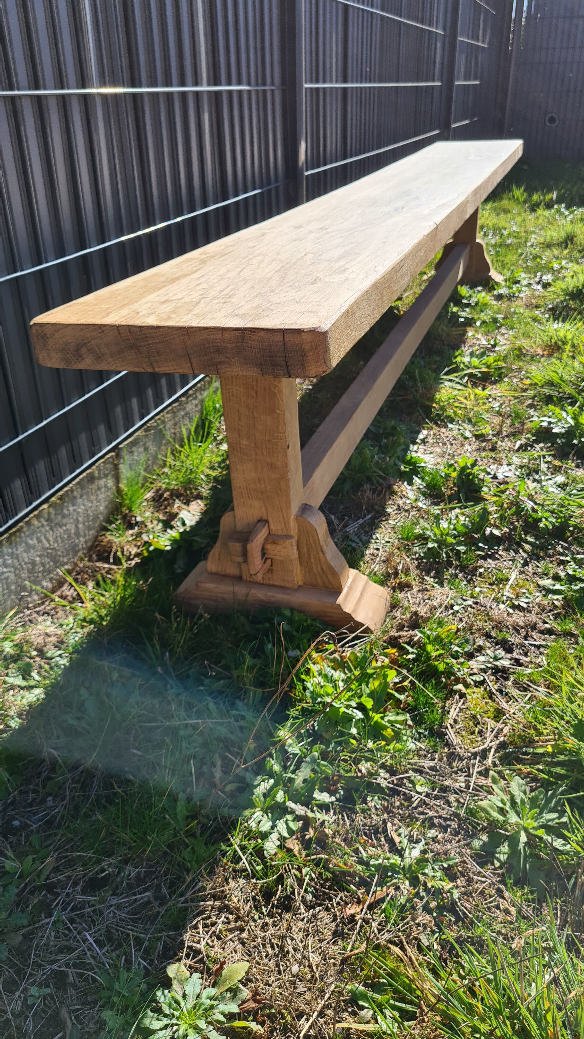 Banc de monastère en chêne massif