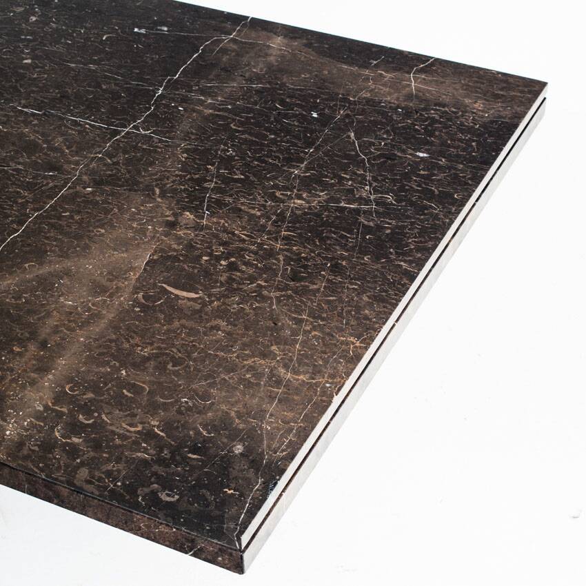 Vintage coffee table. Veined marble. France, 1970s