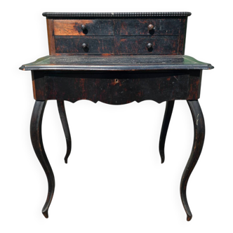 Antique Charles X blackened wooden secretary