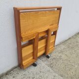 Brutalist Scandinavian Pine Serving Trolley 1960, Sweden