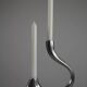 Cast Aluminium Two-Light Candle Holder – Sweden, 1970s