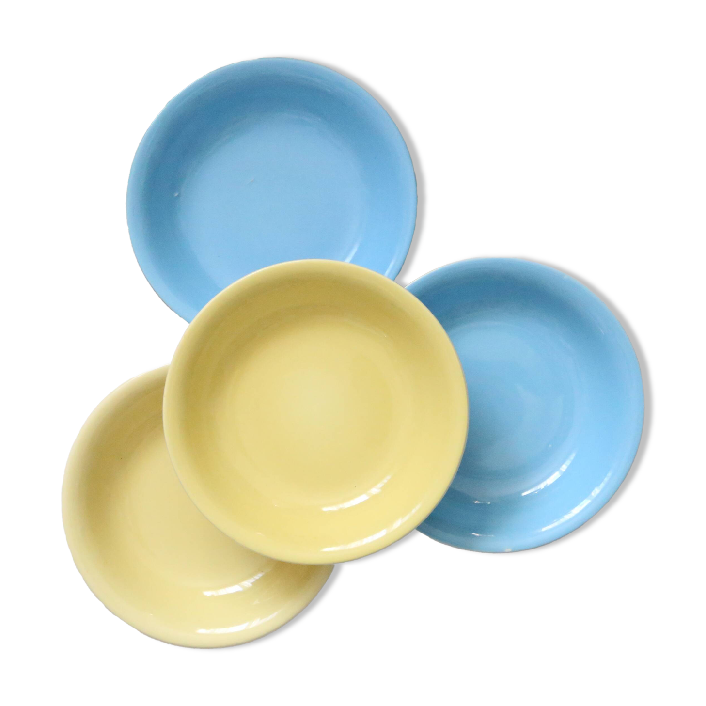 Set de 4 assiettes calottes / creuses en céramique, BOCH, vintage