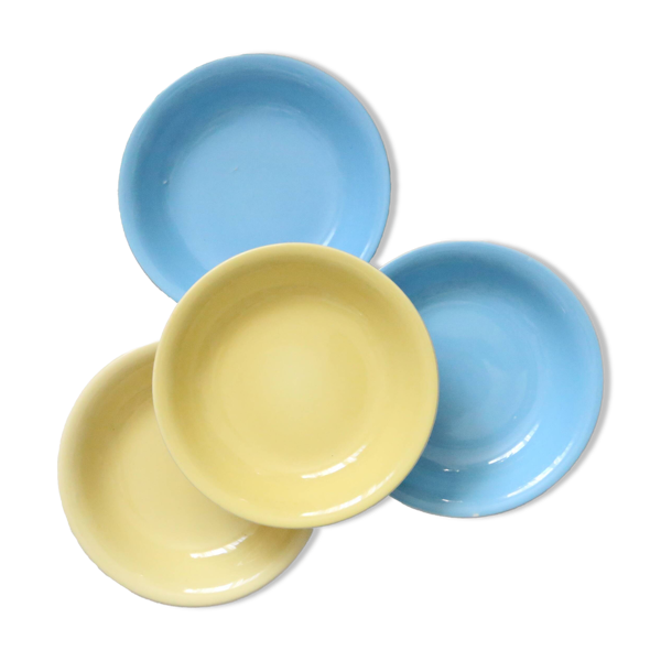 Set de 4 assiettes calottes / creuses en céramique, BOCH, vintage