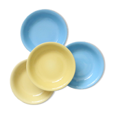 Set de 4 assiettes calottes / creuses en céramique, BOCH, vintage