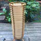 Bamboo, rattan and paper floor lamp from the 60s