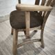Dutch brutalist solid oak armchair with reupholstered leather seat, 1970s