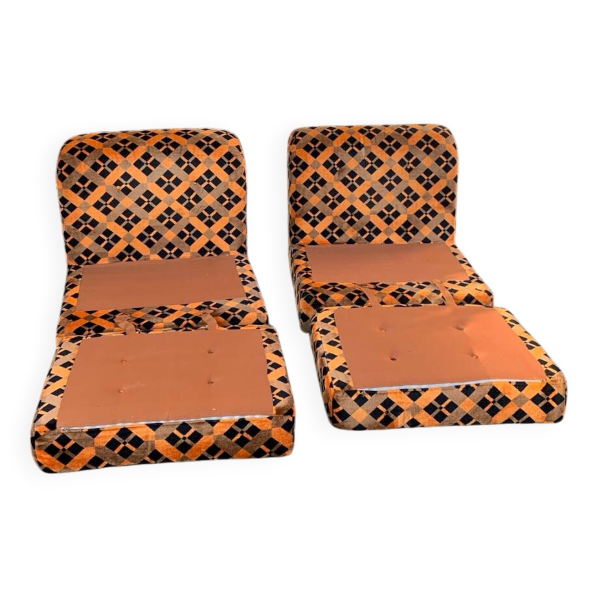 Vintage 70s modular sofa chairs