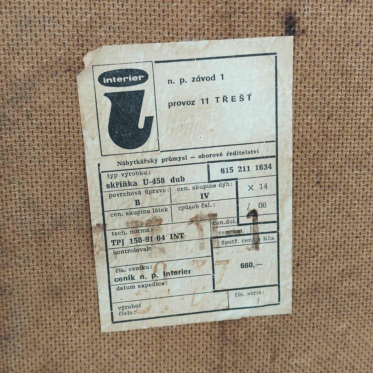 U 458 wooden sideboard by Jiri Jiroutek for Interier Praha 1960