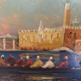 Huile sur panneau " Vue du grand canal de venise "XX siècle