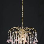 Meryl Streep, Pink Murano Flowers and Crystal Drops Chandelier, 1980s