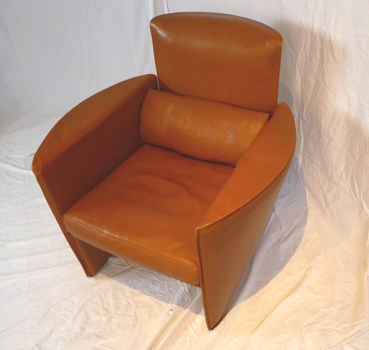 Cognac leather club chair