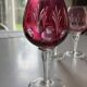Crystal Colour Verres X8 1970s Vintage Service Engraved 16 cm