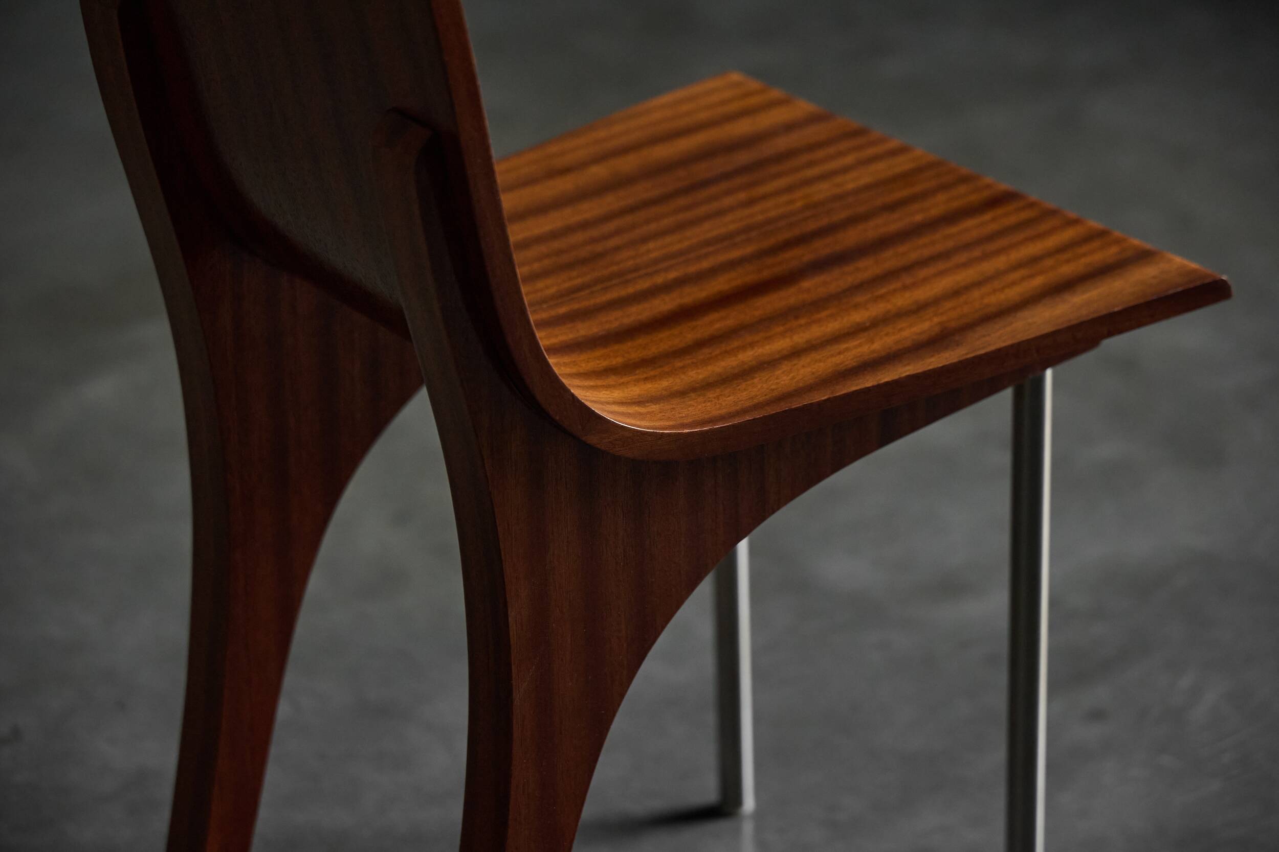 Postmodern Walnut Dining Chairs, Italy, 1980s