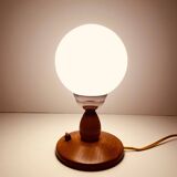 Lampe de chevet en bois, S.P. Metal Cracovie, années 1960
