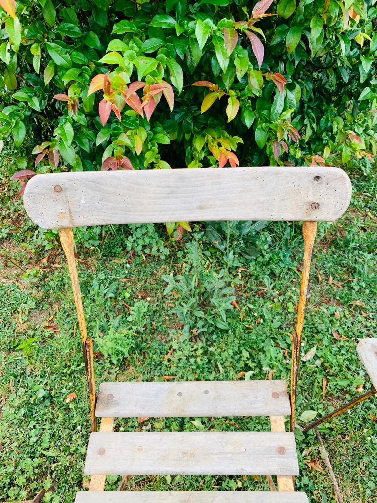 Set of 4 folding garden chairs