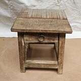 Small teak stool with 1 drawer