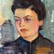 Young worker, oil on paper, mounted on cardboard