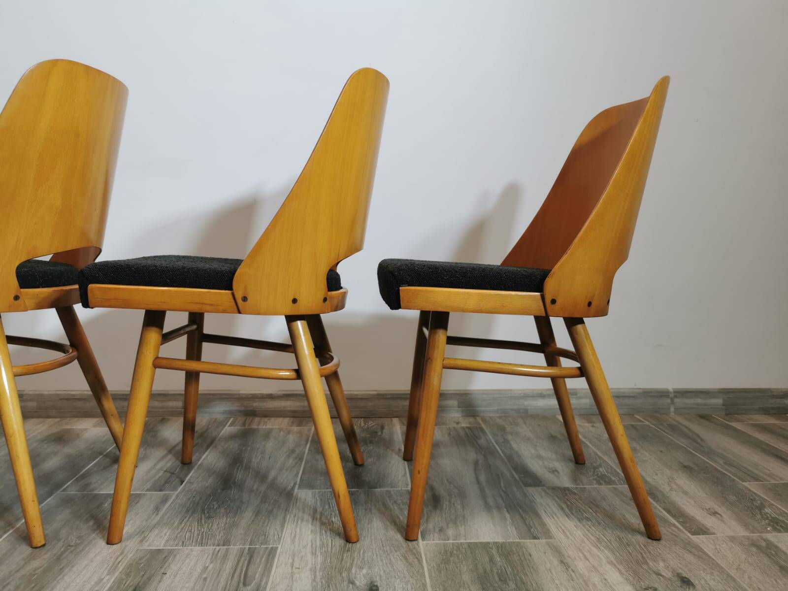 Dining chairs by radomir hoffman for ton, 1950s, set of 4