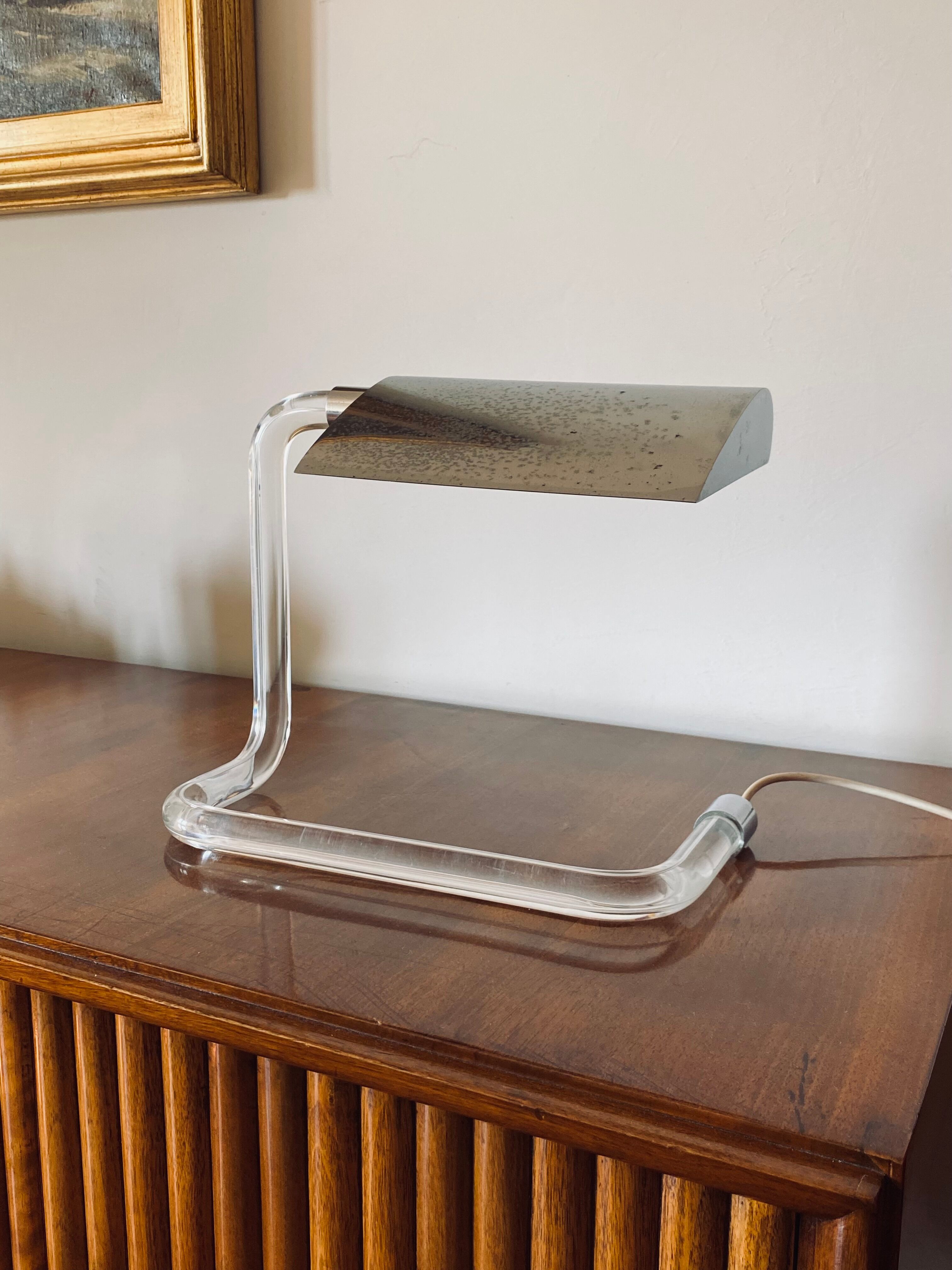 Peter hamburger, crylicord modernist crylicord desk lamp, knoll international, 1960s