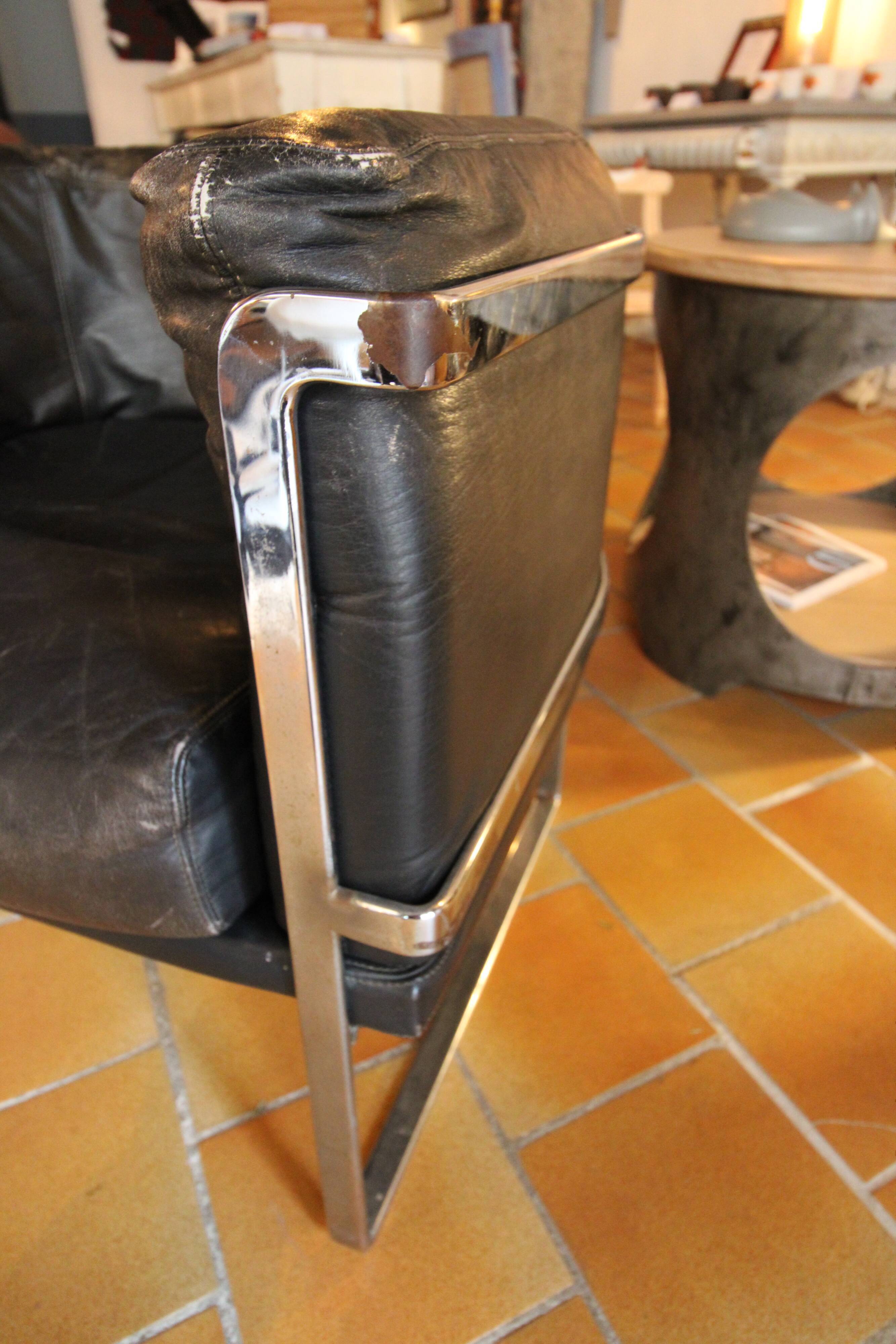 Leather armchair 1970s