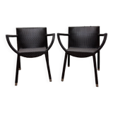 Pair of emu nilo model armchairs design by chiaramonte and marin circa 2000 (still published)