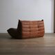 Canapé deux places Togo original Ligne Roset en cuir par Michel Ducaroy années 80