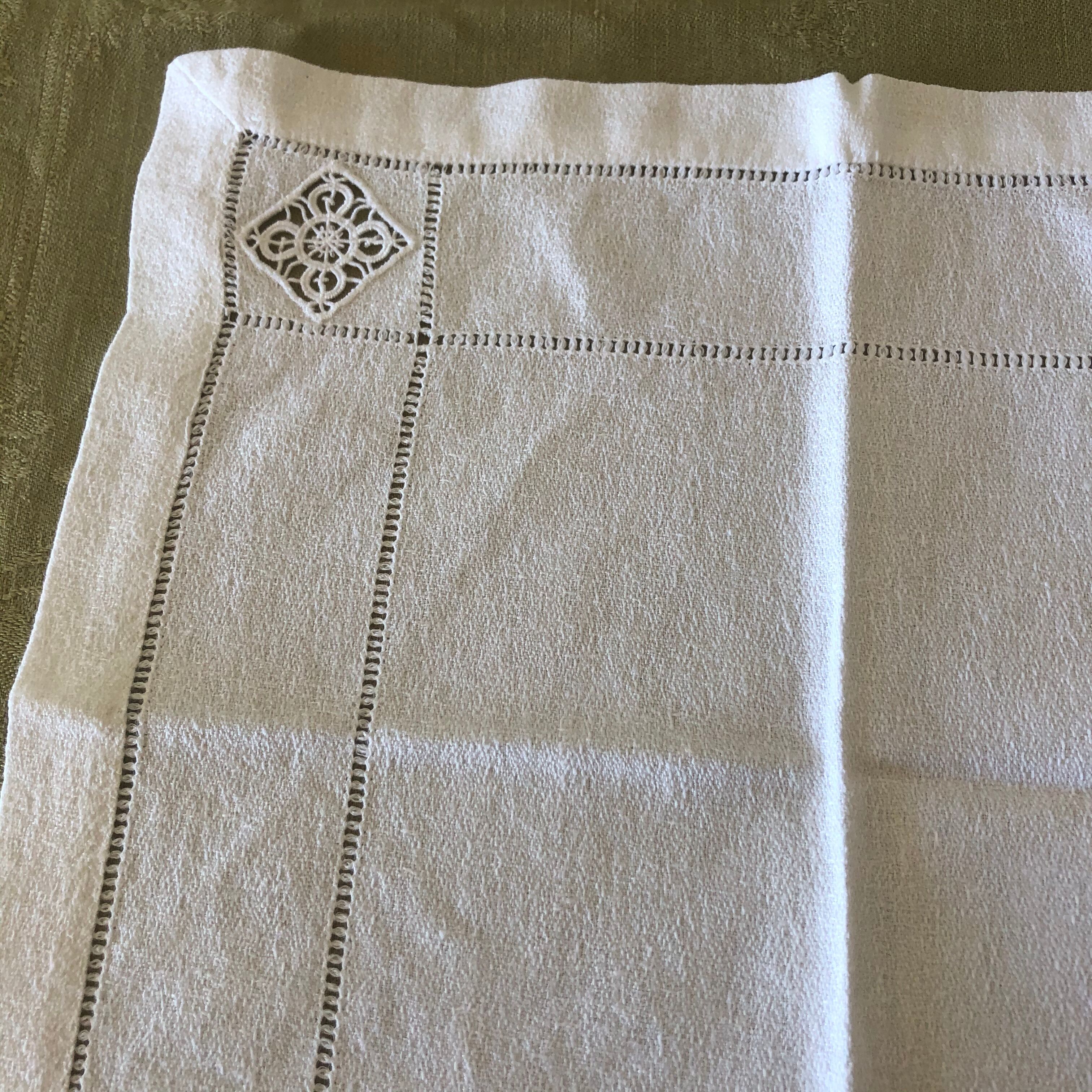 Series of 12 small old linen and cotton towels