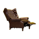 Fauteuil inclinable chesterfield vintage fait main marron