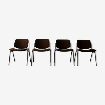 Set of 4 chairs DSC 106 by Giancarlo Piretti for Castelli, Italy, 70's.