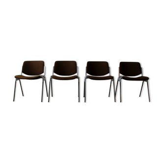 Set of 4 chairs DSC 106 by Giancarlo Piretti for Castelli, Italy, 70's.