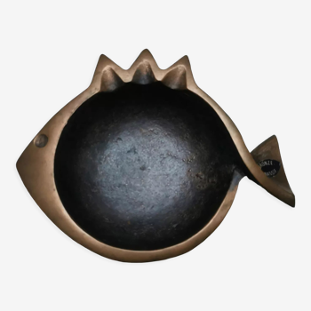 Ashtray bronze fish Jacques Lauterbach