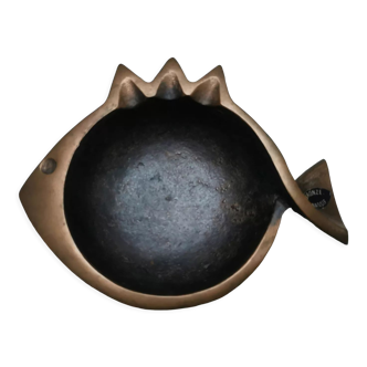 Ashtray bronze fish Jacques Lauterbach