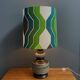 Ceramic table lamp green shade by  Hustadt-leuchten 1970s