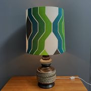 Ceramic table lamp green shade by  Hustadt-leuchten 1970s