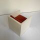 Tan Leather Cube Chair inspired by Lella & Massimo Vignelli