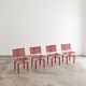Set of 4 postmodern '8600' chairs in red by Hans Ulrich Bitsch for Kusch & Co.