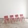 Set of 4 postmodern '8600' chairs in red by Hans Ulrich Bitsch for Kusch & Co.