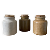 Lot of 3 old stoneware mustard pots (lot 1)