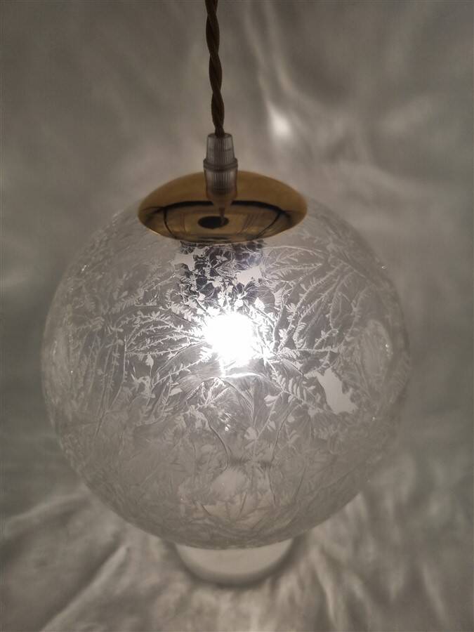 Frosted glass pendant light