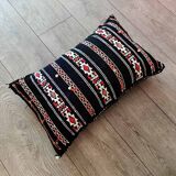 Handmade black berber moroccan kilim cushion 35 x 50 cm
