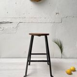 Biénaise fixed industrial workshop stool, circa 1940