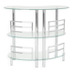 Bar in tempered glass and chrome L.120 x l.45 x H.107