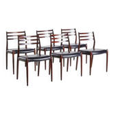 Rosewood Model 78 Dining Chairs by Niels O. Møller for J.L. Møllers, 1960s, Set of 6