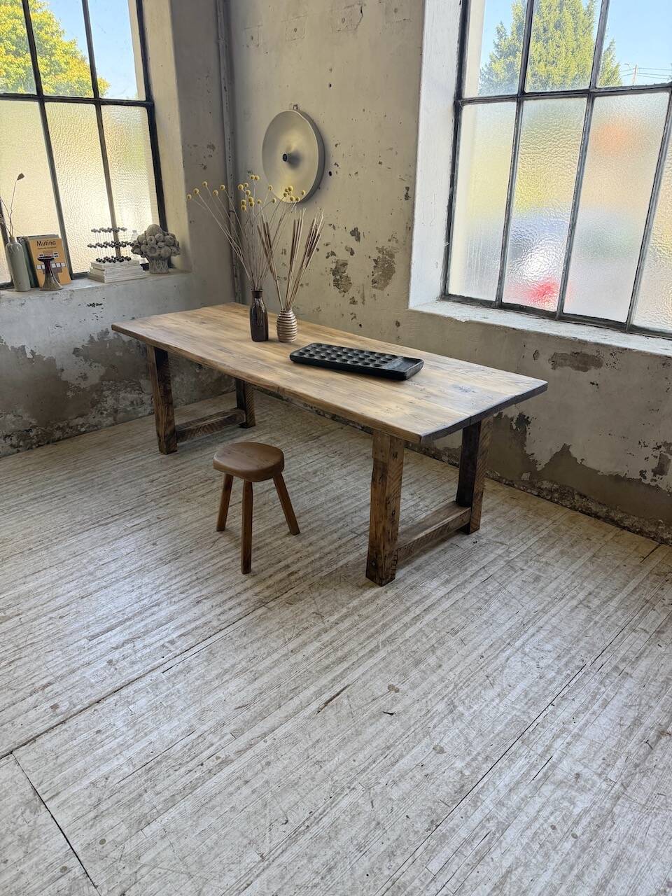 1950s pine farmhouse table 220cm