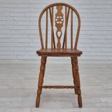 1960s, set of 4 scandinavian dining chairs in solid oak wood, original good condition.