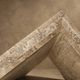 Dining table in travertine and smoked glass.