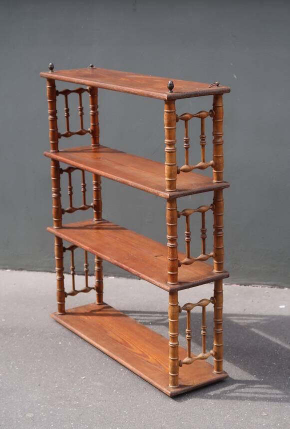 Antique wall shelf, late 19th century, faux bamboo.
